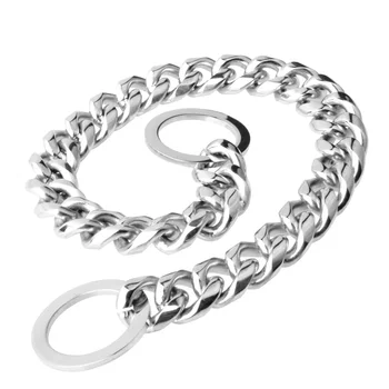 

Tiasri 15mm Dog Chain Stainless Steel Training Pet Collars Thickness Silver Color Slip Dogs Collar Large Dogs Pitbull Bulldog