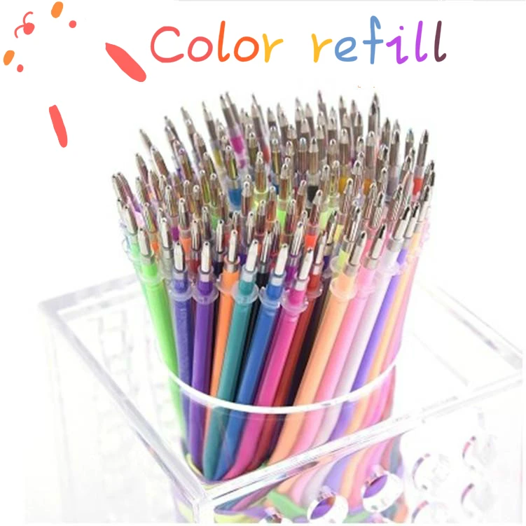 

12/24/36/48 colors refills Glitter/Highlighter/Metal/Pastel Refill gel pens markers pen refill For drawing Coloring Books