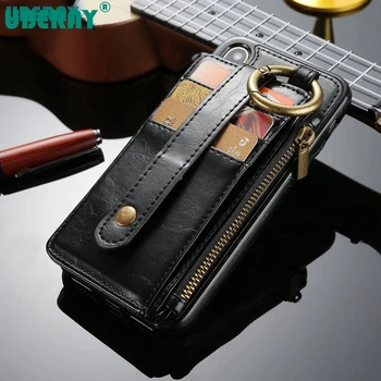 

UBERAY Leather Case S10 Case For Samsung Galaxy S10 S9 S8 S7 S6edge Phone Case Luxury Cover Zipper Slide Card Smartphone Capa