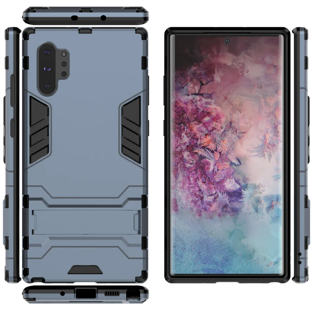 Сверхпрочный робот стойка для брони для samsung Galaxy Note 8 9 съемный ТПУ и ПК Прочный Гибридный чехол для Note 10 Plus