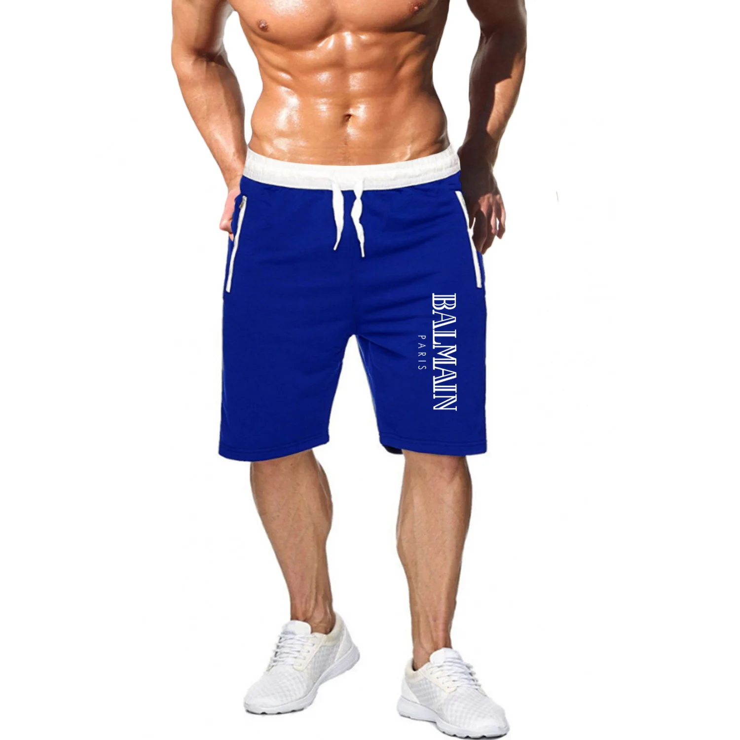 

New Style Hot Sales Sports Brand Printed Shorts Men And Women Fashion Zipper Mixed Colors Shorts Running Fitness Pants