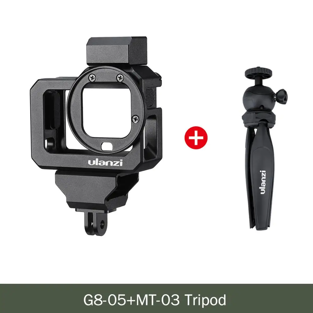 Ulanzi G8-5 металлическая клетка чехол корпус чехол для GoPro Hero 8 черный с холодным башмаком для микрофона заполняющий светильник Vlog аксессуар для камеры - Цвет: Красный цвет