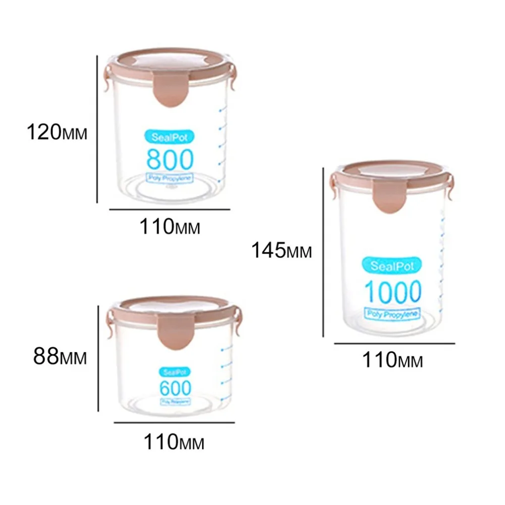 600 мл практичные бытовые пластиковые банки для хранения пищевая бутылка для хранения безопасный нетоксичный герметичный кухонный ящик для хранения