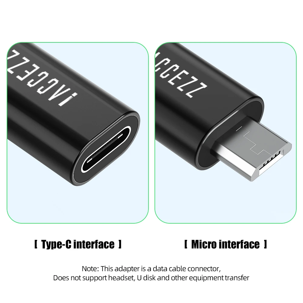 ! ACCEZZ Micro USB Мужской адаптер для Type C Женский OTG Синхронизация данных конвертер Android