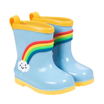

Children's Rainbow Rain Boots Fashion Classic Pvc Rubber Kids Baby Cartoon Shoes Children's Water Shoes Waterproof Rain Boots