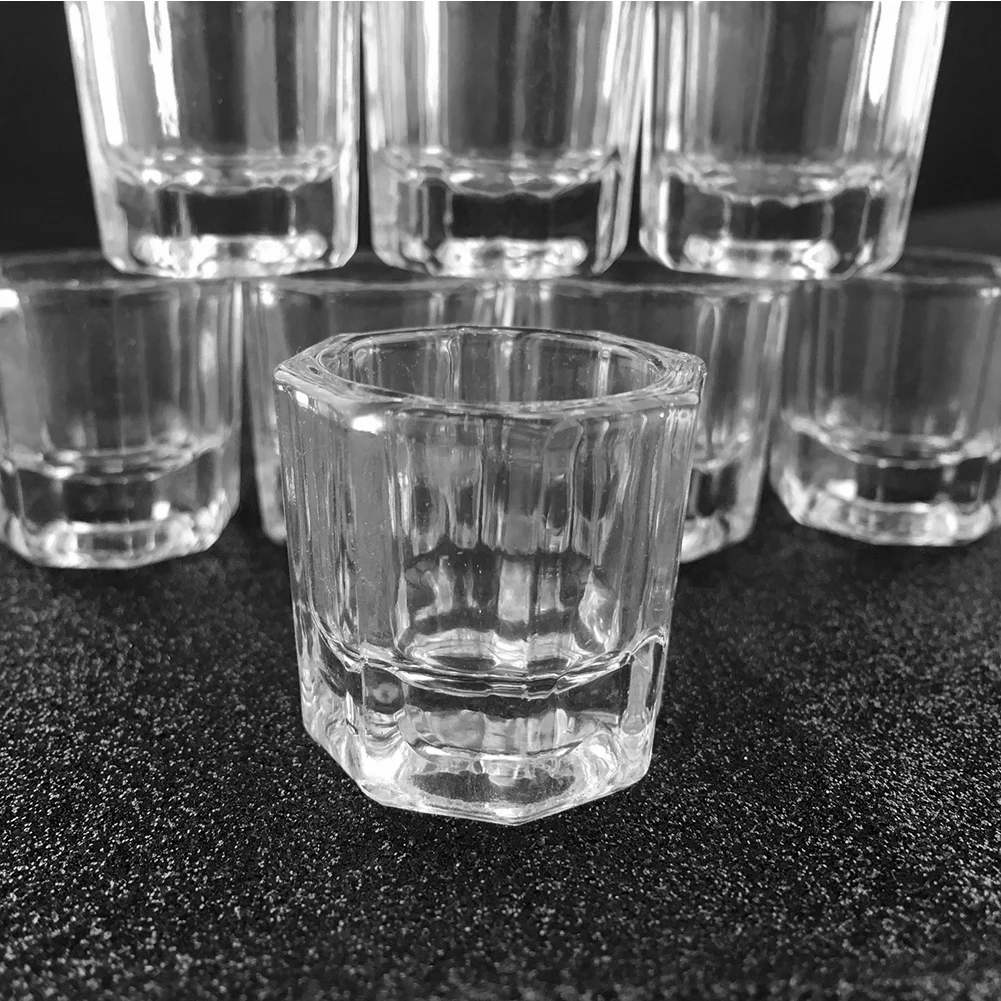 1Pc Acrylic Nail Cup Transparent Crystal Glass Bowl Acrylic Powder Liquid Holder Container Salon Equipment Nail Art Design Tools