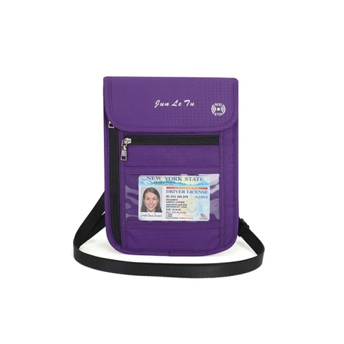 PA02 purple Унисекс для путешествий, шеи, паспорта, держатель, кошелек с RFID блокировкой, кредитная карта, ID держатель, клатч для хранения, многофункциональная сумка для денег - Цвет: PA02 purple