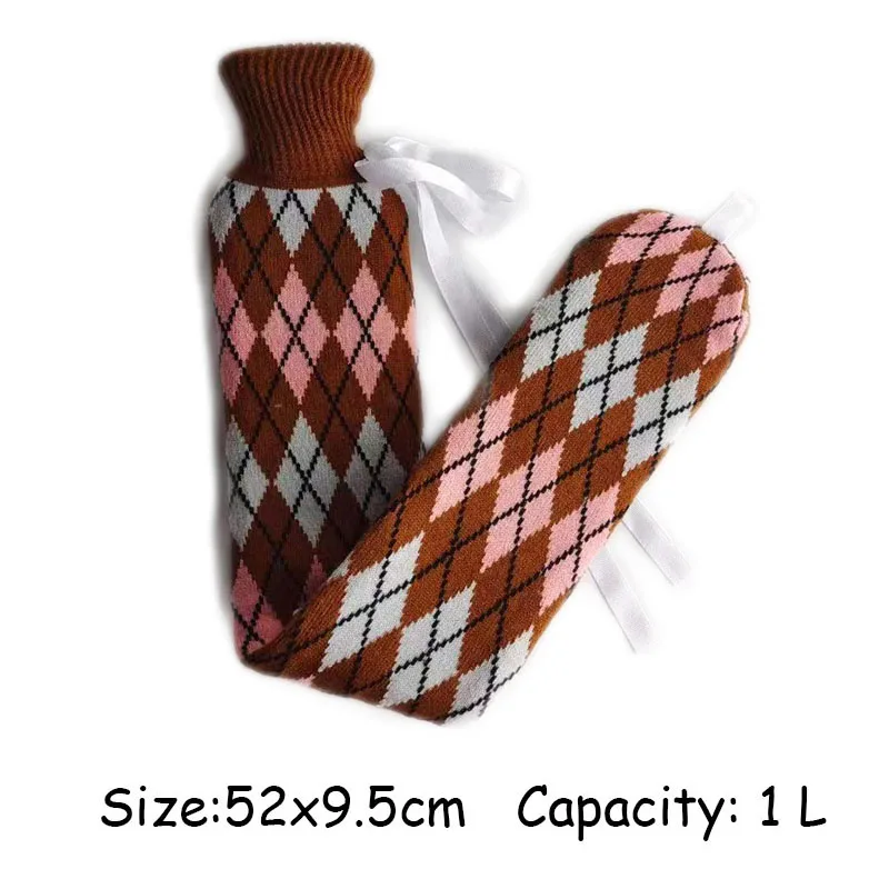 1000ml Knitted Long Hot Water Bottles Bandage Waist Women Winter Hand Warmer Heater Pain Relief Hand Feet Bed Hot Water Bag Gift