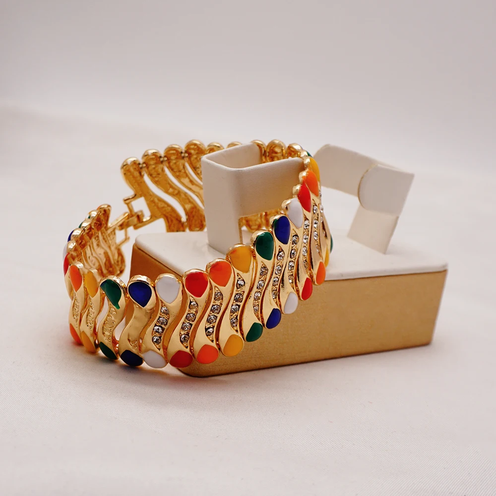 2023 Fine Jewelry Sets For Women Dubai Bridal Wedding Gifts Necklace Bracelet Earrings Ring Jewellery Set African Bead jewelry - 3