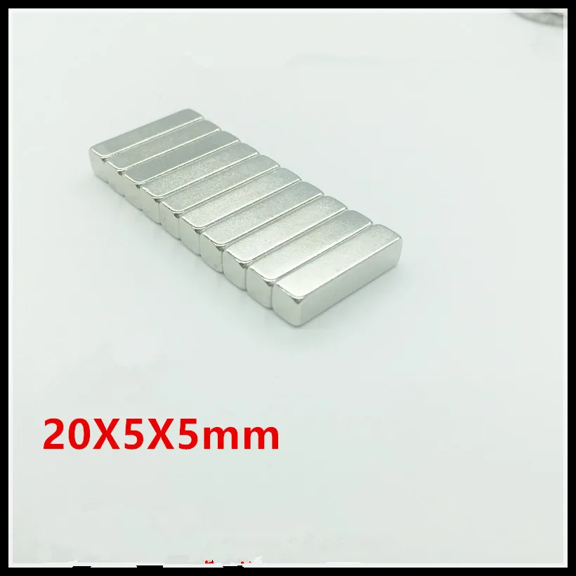 

Прямоугольный магнит 20x5x5 N35 NdFeB Блок супер мощный сильный постоянный магнит imanes 20*5*5