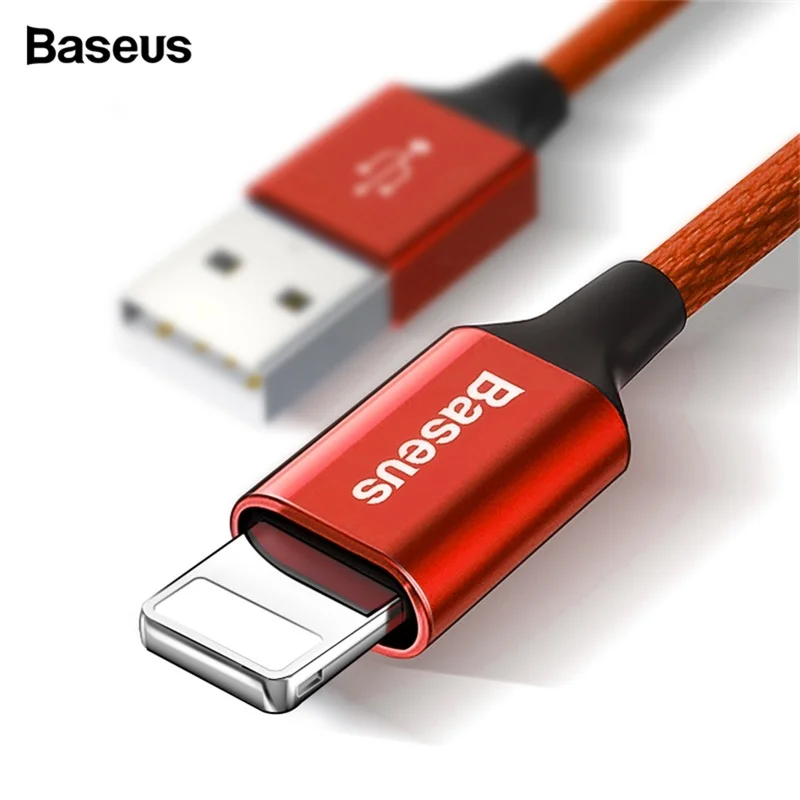 Короткий usb-кабель Baseus lightning 0,5 м 1 м 2 м 3 м 5 м кабель зарядного устройства для iPhone xs max xr 8 7 6s plus 5 11 ipad pro - Тип штекера: Red