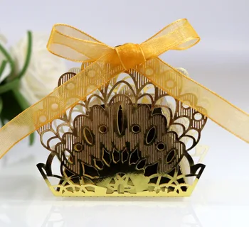 

Peacock Flower Laser Cut Wedding Candy Box Hollow Chocolate Packing Wedding Gueste Birthday Party Favor Gift Boxes