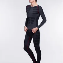 Мужской комплект термобелья компрессионное шерстяное быстросохнущее теплое нижнее белье для тела функциональное Нижнее белье Мужская одежда