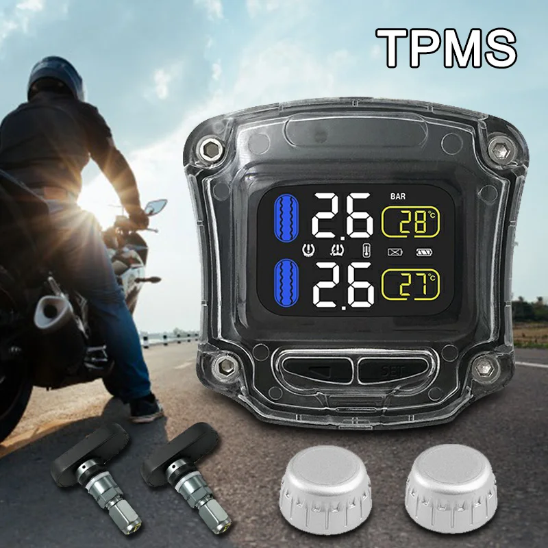 Motorcycle Tire Pressure Monitoring System TPMS with 2 Sensor for Motor