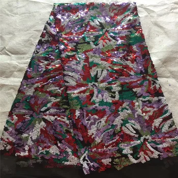 

2019 Latest French Nigerian Laces Fabric High Quality Tulle African Laces Fabric Wedding African French Tulle Lace with Sequins