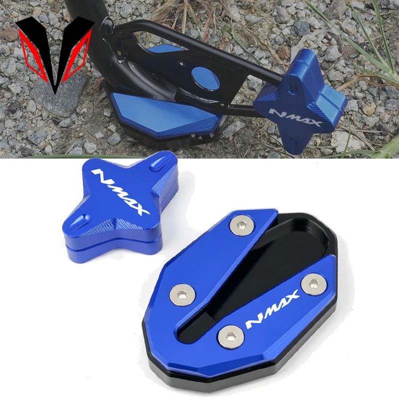 Logo 'NMAX' for YAMAHA NMAX 155 125 NMAX155 2020 2021 2022 Motorcycle Side Stand Enlarger &amp Support Kickstand Column Auxiliary |