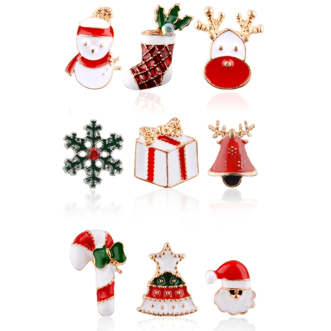 3 шт./компл., Рождественский эмаль, металлический Санта Клаус, лося, брошь на булавке для воротника Нагрудный значок для одежды, рюкзак для девочек, подарок на год