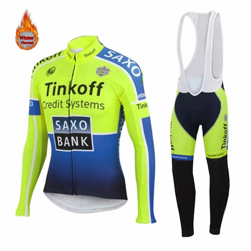 Профессиональная команда Tinkoff велосипедный нагрудник набор MTB велосипедная одежда мужской зимний теплый велосипедный костюм велосипедная одежда - Цвет: 4