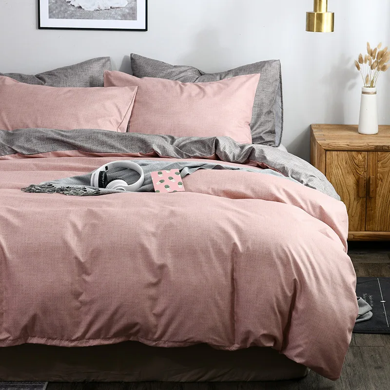 

Solid Bedding Set King Duvet Cover Queen Sets Family Soft Comforter Set Bedding Pillowcase
