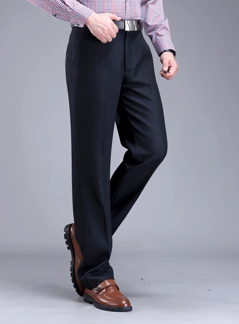 Mu Yuan Yang, деловой Повседневный флисовый теплый костюм, брюки, Новые прямые формальные мужские зимние брюки, плюс плотные бархатные брюки