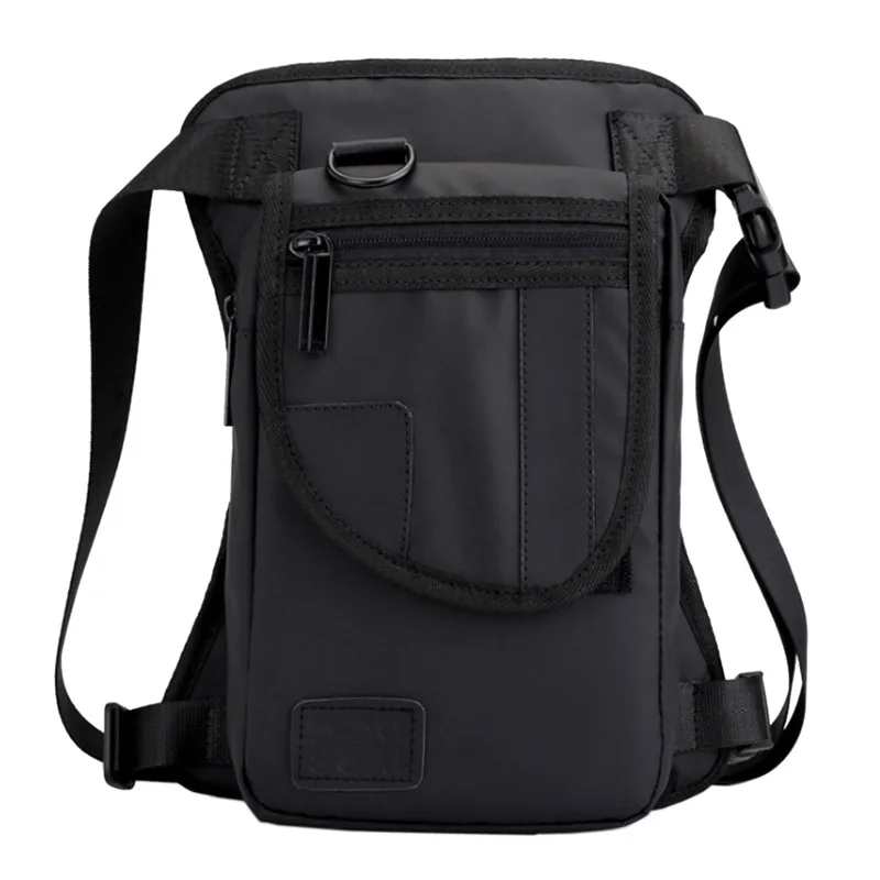 Black Nylon Мужская парусиновая поясная сумка с заниженной талией, поясная сумка на бедро, сумка через плечо, повседневная сумка на плечо, военная мотоциклетная сумка - Цвет: Black Nylon
