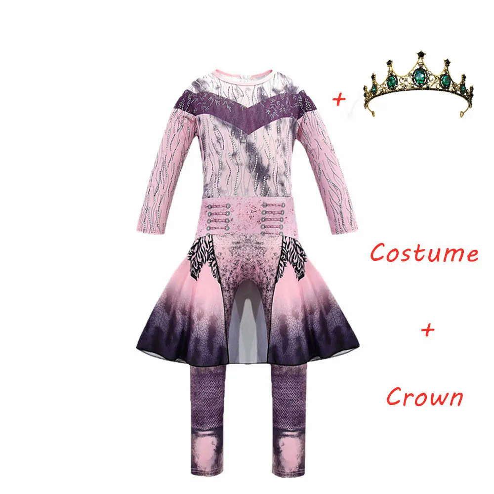 Детские розовые костюмы Одри для девочек, костюмы на Хэллоуин для женщин, нарядный костюм для вечеринки, костюмы для костюмированной вечеринки, 3 Сезона - Цвет: 872 and Crown