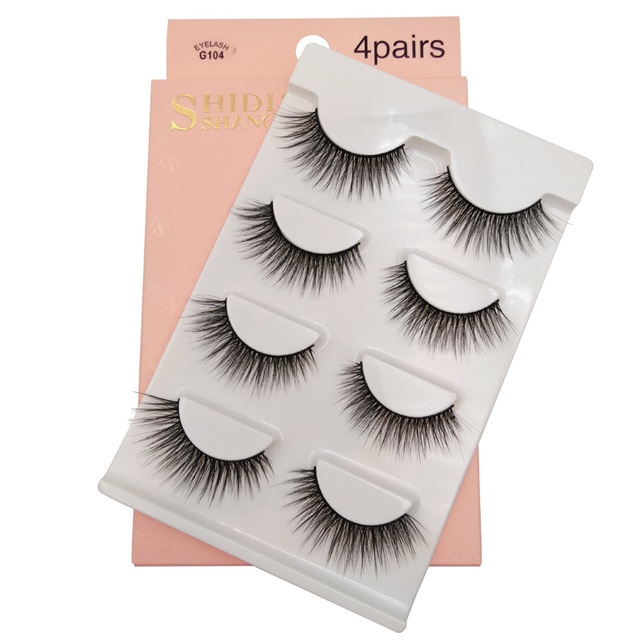 lashes 3/4 pairs false lashes natural fluffy dramatic 3D mink  eyelashes cilio mink eye lash for maquiagem makeup faux cils