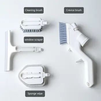 

Household Accessories Foldable Window Scraper Glass Cleaning Brush Crevice Floor Brush Sponge Wipe 4pcs Cleaning Set For Home