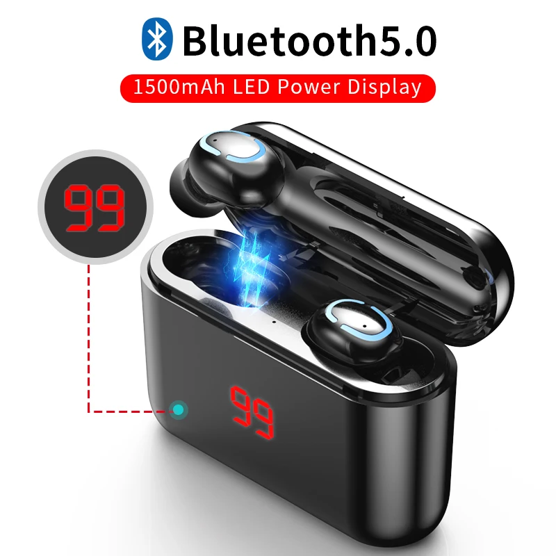 HBQ 32 True Bluetooth 5 0 Earphone TWS Wireless Headphons Sport Handsfree Earbuds 3D Stereo Gaming Headset With Mic Charging Box