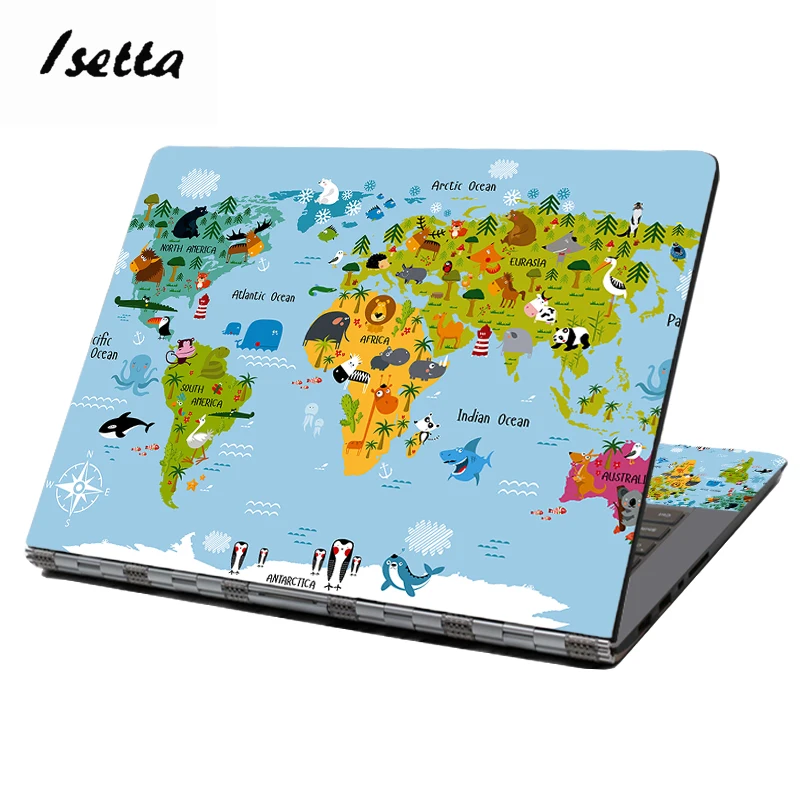 I Карта мира Ноутбук кожа 15,6 Dell ноутбук Skin1" 14" 1" ноутбук Наклейка Обложка для hp/acer/asus/lenovo - Цвет: I