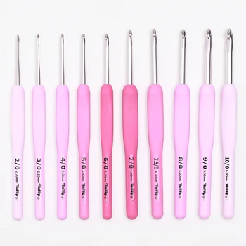 

1PCS Tulip TER/TEL Crochet Hook Rose Pink Resin handle Knitting Needles Original authentic Japan Tulip Etimo 0.4-6.5mm