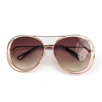 

2019 Retro Classic Sunglasses Women Alloy Around Hollow Frame Brand Designer Fashion Sun Glasses UV 400