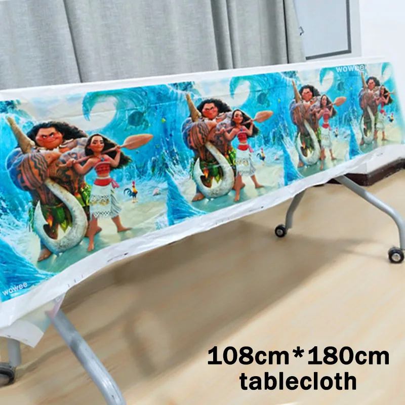 1pc Tablecloth 6 шт./лот Моана товары для вечеринки тематический рожок подарок на день рождения День Рождения Детские вечерние украшения Детские рожки - Цвет: 1pc Tablecloth