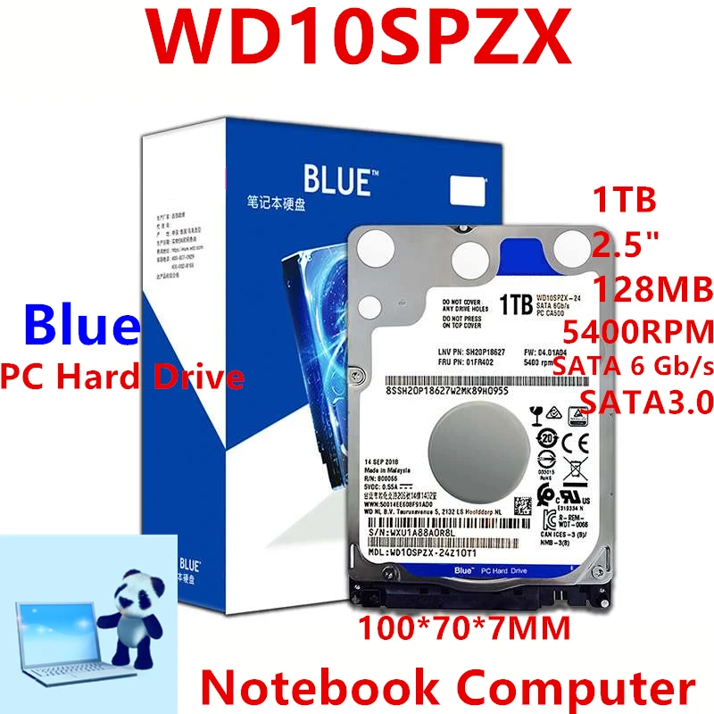 

New Original HDD For WD Blue 1TB 2.5" SATA 6 Gb/s 128MB 5400RPM For Internal Hard Disk For Notebook Hard Drive For WD10SPZX