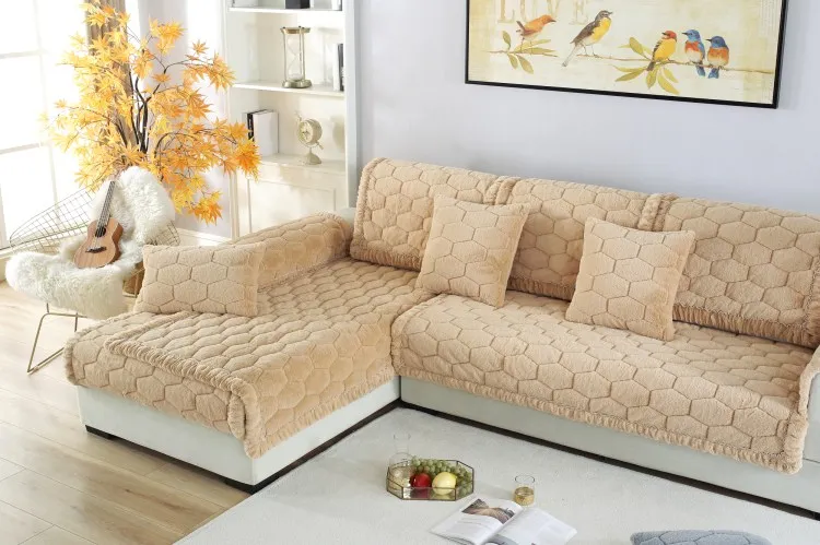 Осенне-зимний широкополый диван из кроличьего меха ткань для диванных подушек нескользящее полотенце для дивана простой плюшевый чехол на диван на заказ
