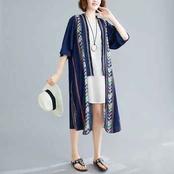 

COIGARSAM Beach Style Print Shirt Womens tops Thin Women shirts Red Navy Black 9398