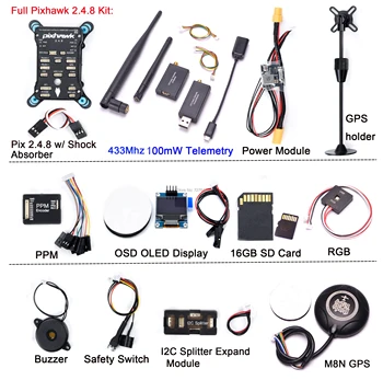 

Pixhawk 2.4.8 PX4 PIX 32 Bit Flight Controller Autopilot w/ 16G SD Safety Switch Buzzer PPM I2C RGB Telemetryfor RC Quadcopter