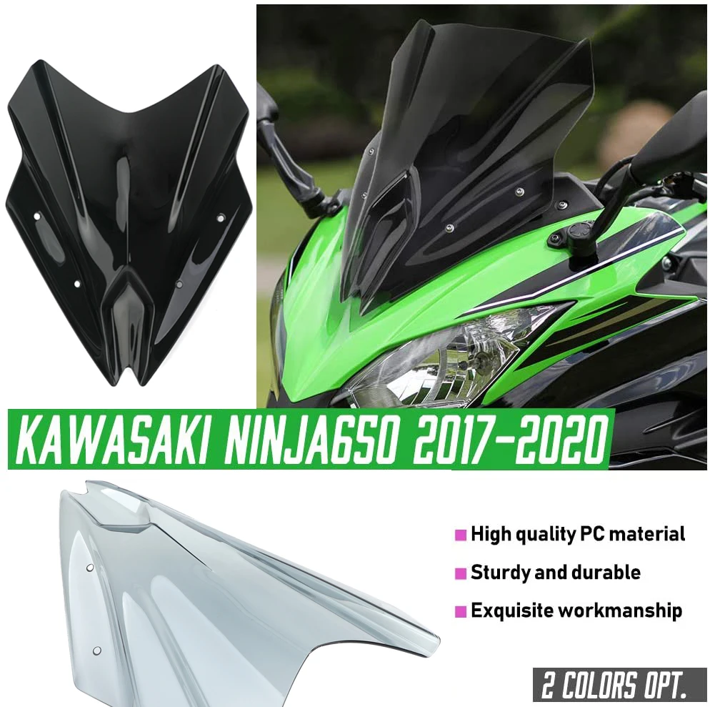 

Motorcycle Accessories Ninja 650 Windscreen Windshield For Kawasaki ER6F EX650 2017 2018 2019 2020 ER-6F Wind Deflector Black