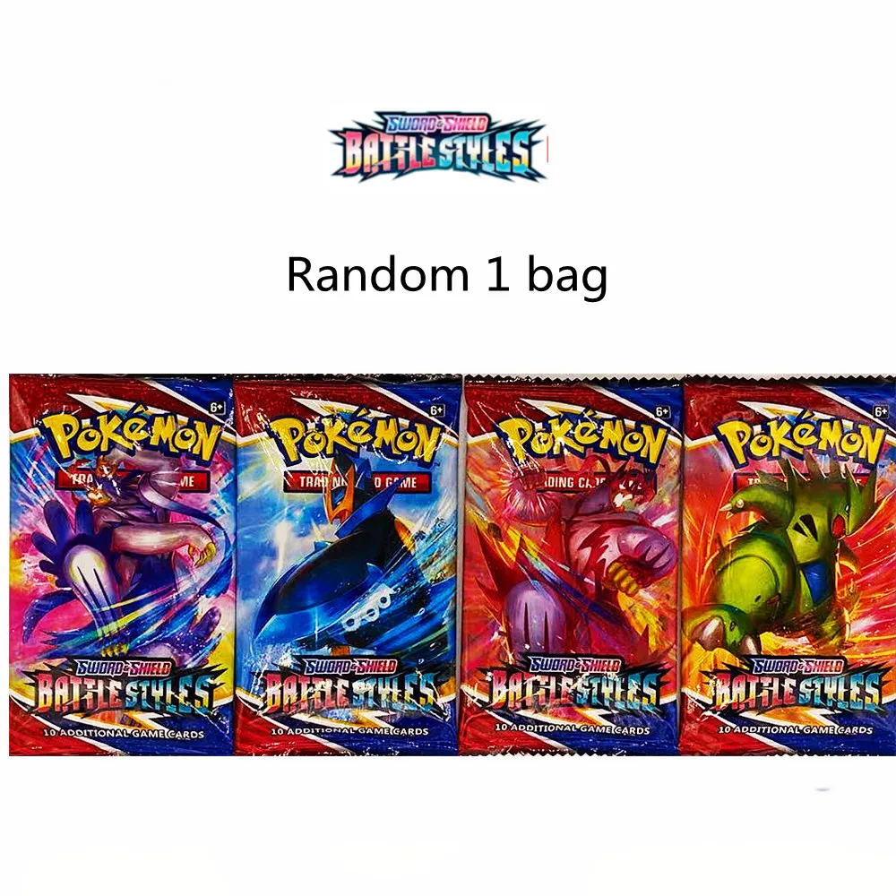 Random 1 bag of Pokemon game Battle Card English collection Pikachu spray fire dragon children's toy card Cartoon blind bag card