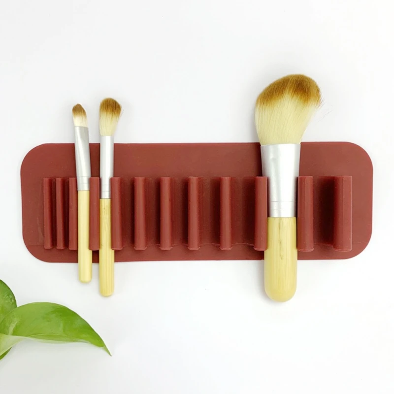 Multifutional Suction Wall Makeup Brush Rack Silicone Toothbrush Brush Drying Storage Rack Tool Storage Rack Non-slip