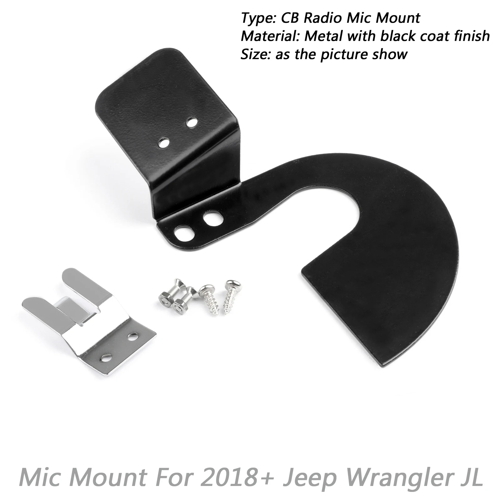 Artudatech 75 WX ST CB Radio Mic Mount Holder Passenger Grab Bar For Jeep Wrangler JL