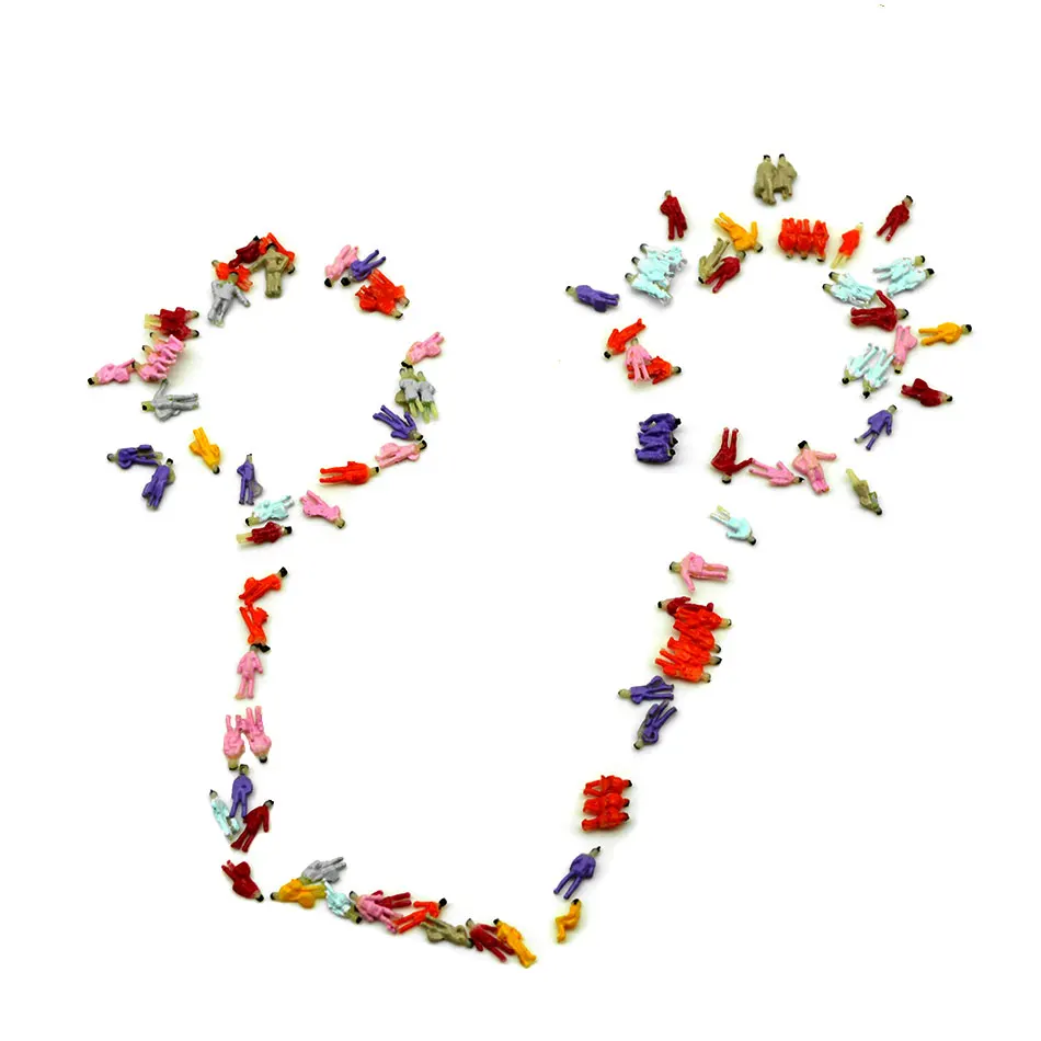 

1/300 scale mini model color figure for architectural landscape train railway sand table diorama layout plastic