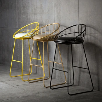 

European Wrought Iron Bar Stool Coffee Restaurant Bar High Reception Desk Leisure Tea Chair