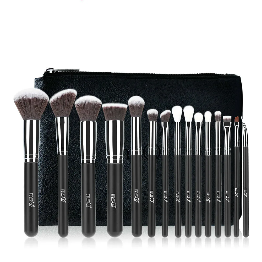 

New 4/15pcs Makeup Brushes Set Powder Foundation Eyeshadow Make Up Brush Kits Cosmetics Soft Synthetic Hair With PU Leather Case