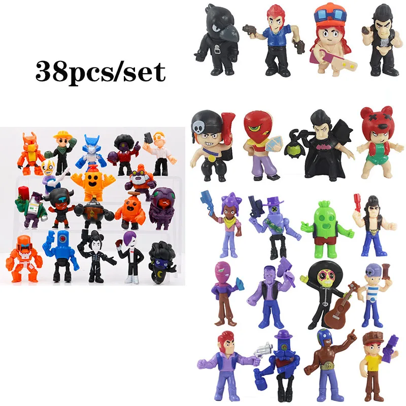 46pcs/set Brawl Action Figure Toys Star Hero Poco Shelly Nita Colt Jessie Brock Collectiable Block Model Toy For kids Gifts