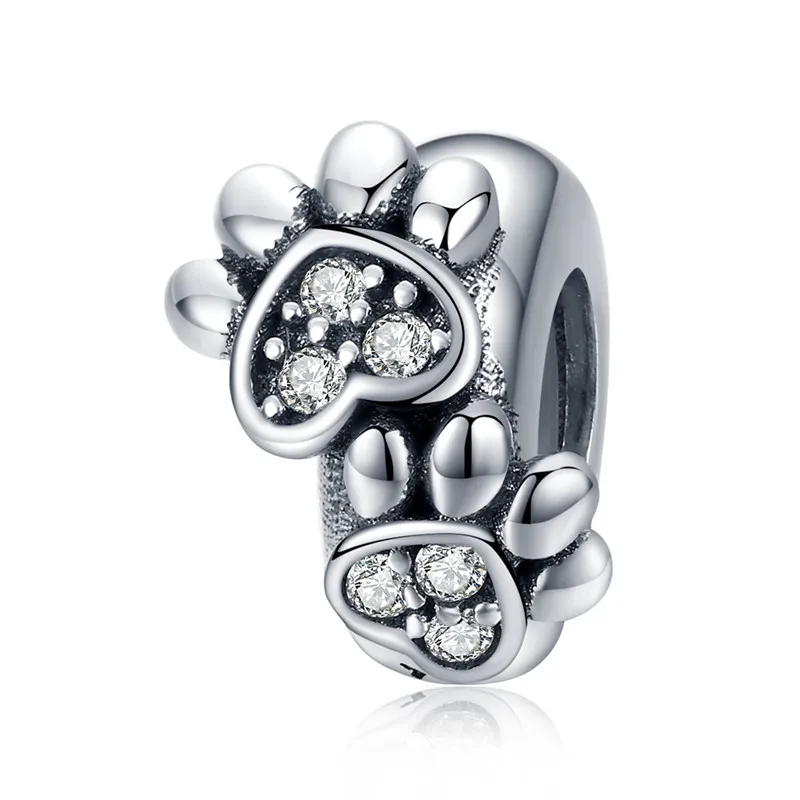 Fit Pandora браслет серебро 925 CZ лук собака медведь лапа лиса Летающий Динозавр талисманы S925 белка и орех бык бусины DIY ювелирные изделия - Окраска металла: as11312