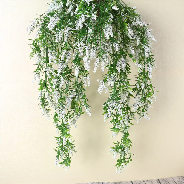 1 шт. красивая мода поддельные растения цветы на стену искусственные Висячие лаванды лоза цветок ротанга украшения дома и сада