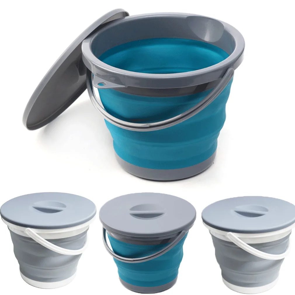 5L Foldaway Folding Bucket Camping Fishing Travel Cleaning Collapsible Carry | Дом и сад