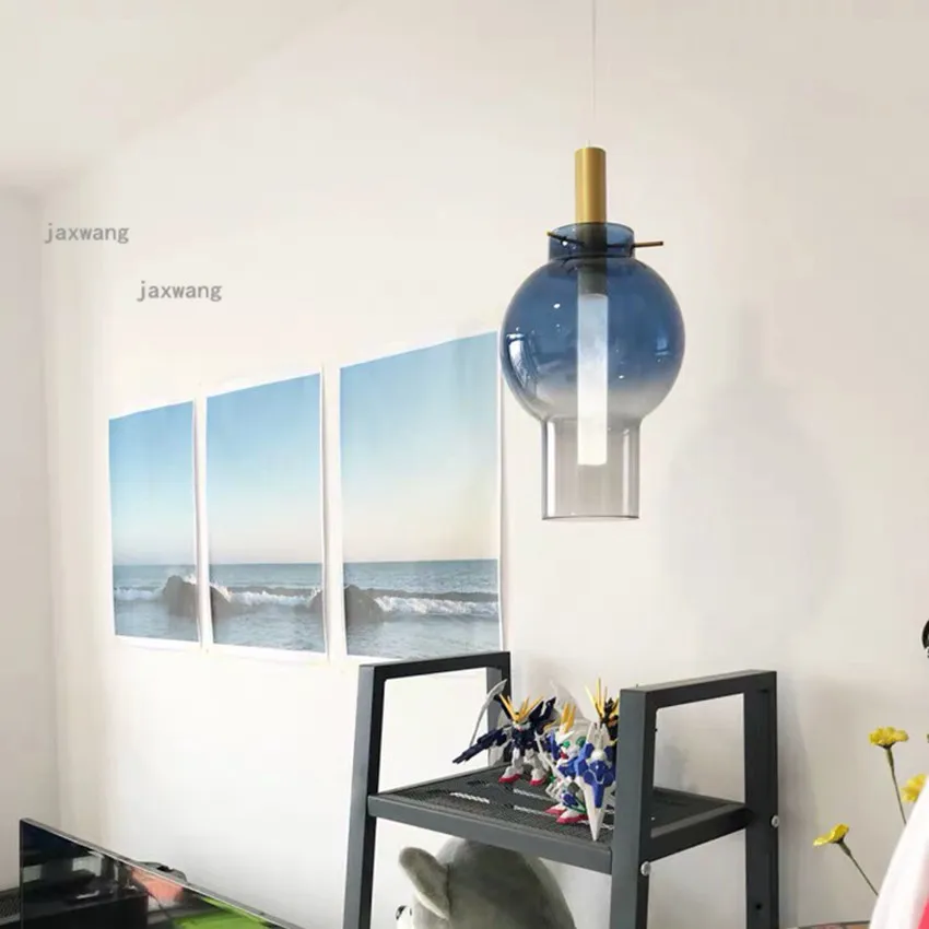 Постмодерн стеклянный светодиодный подвесной светильник скандинавский люстра, светильник JW Радужный градиент подвесные лампы аксессуары для кухни с барной стойкой