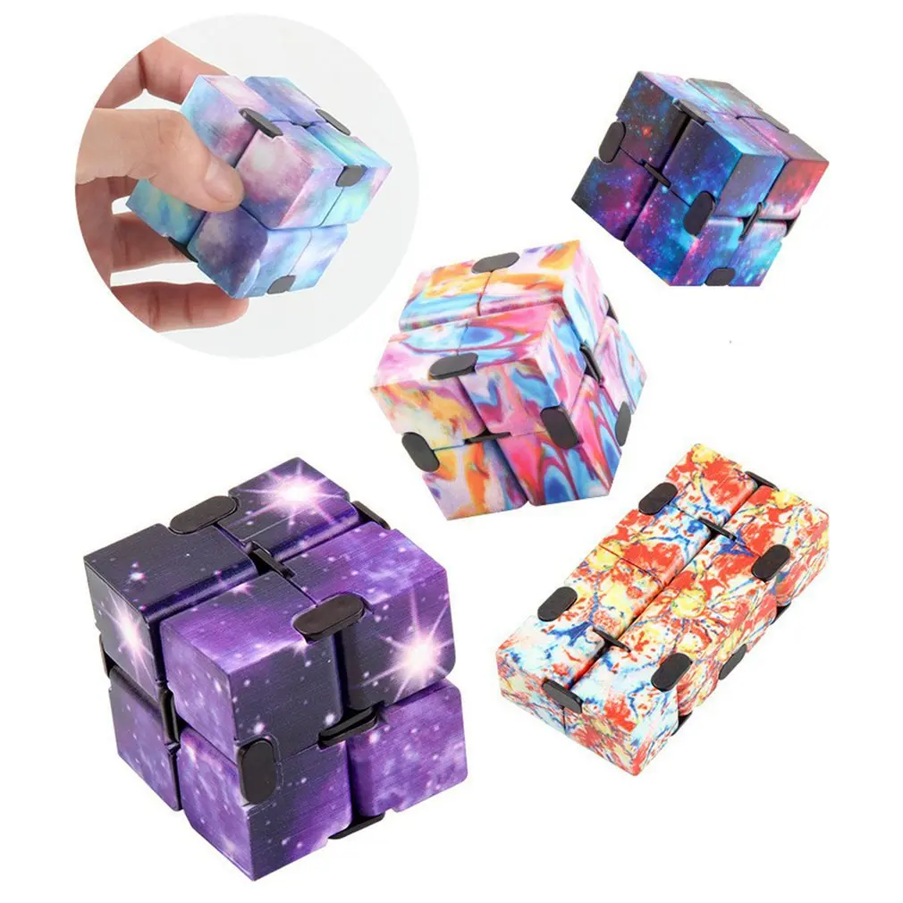 infinity cube galaxy fidget toy anti stress relief hand flip cube anxiety sensory toy for children autism adhd magic